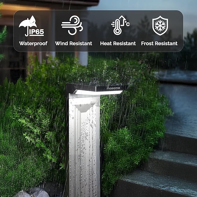Cool White Solar Pathway Lights 2 Pack - Ultra Bright Waterproof Outdoor Solar Lights for Yard, Walkway & Driveway - LED Landscape Path Lights - Energy Saving Solar Powered Lights