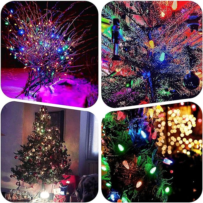 Christmas Patio String Lights, 18ft 50 LED Waterproof