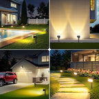 6-Pack Solar Yard Spotlights, 2-Mode Waterproof