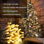 Christmas String Lights, 33ft 100 LED Waterproof Twinkle Lights