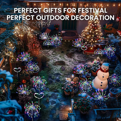 Garden Decor Solar Lights Outdoor,120LED Waterproof Colorful Solar Fairy Garden Lights for Outdoor Decoration,Yard, Patio, Porch,Flower Pot,Pathway,Christmas (8Pack)