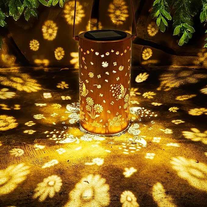 FLAGWIX Butterfly Gifts for Women Men - Solar Lanterns Outdoor Waterproof, Garden Decor for Outside - Motivational Mothers Day Birthday Gifts for Mom Grandma, Decorative Lantern for Garden Yard Patio