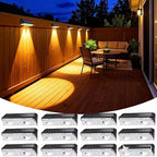 Solar Fence Lights 12-Pack, Waterproof LED