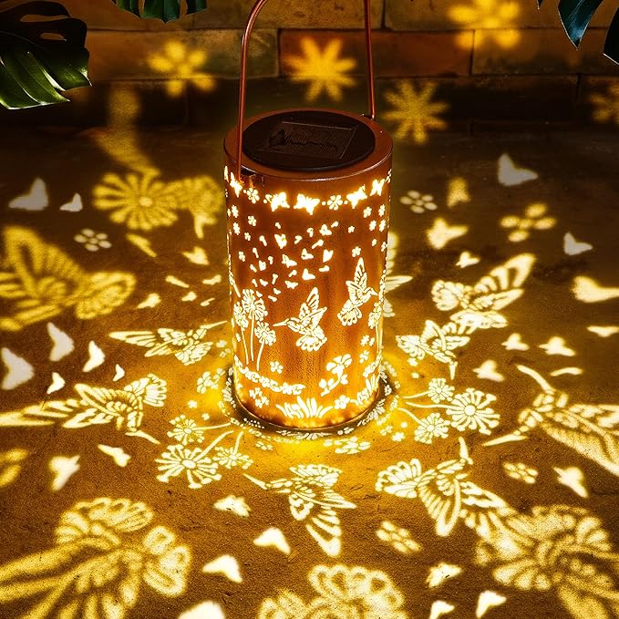 FLAGWIX Sympathy Gifts for Loss of Loved One - Memorial Solar Lanterns Outdoor Waterproof Decor - Hummingbird Gifts for Women, Bereavement Memorial Gift for Mom Grandma, Decorative Lantern for Garden