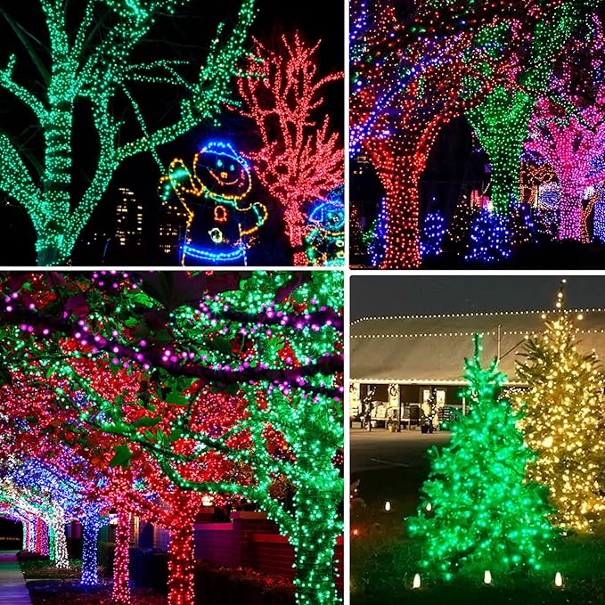 4-Pack Christmas String Lights, 80ft 240 LED Waterproof Twinkle Lights