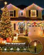 C9 Christmas Lights Outdoor, 102.8ft 80 Bulb Pathway Lights with Stakes, Warm White