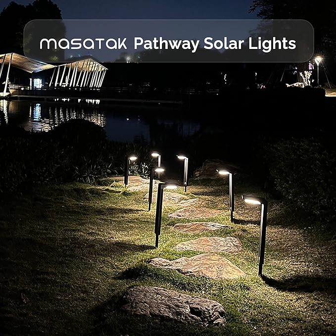 2-Pack Solar Pathway Lights, Waterproof LED Yard Lights