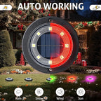 Solar Flat Disk Lights 12-Pack, Waterproof Landscape