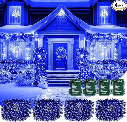 Christmas Fairy Lights 4-Pack, 132ft 400 LED Battery Twinkle Lights