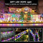 Remote Control Rope Lights, 40ft Color-Changing LED