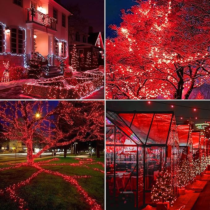 2-Pack Christmas String Lights, 16ft 50 LED Waterproof Twinkle Lights