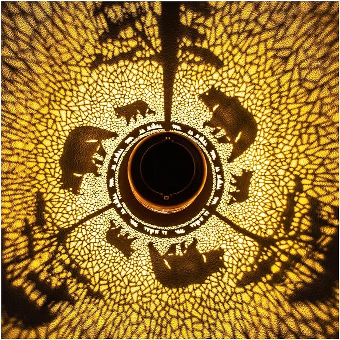 Bear Solar Yard Lanterns, Rustic Waterproof LED