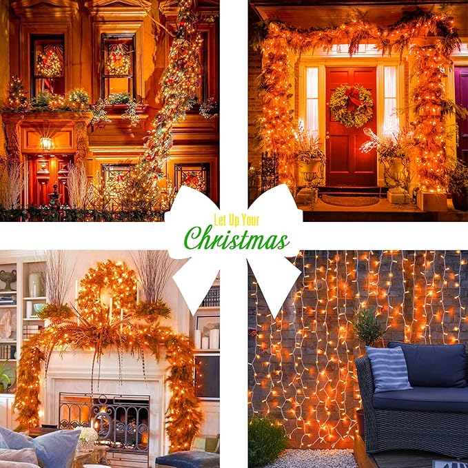 Christmas String Lights, 33ft 100 LED Waterproof Twinkle Lights
