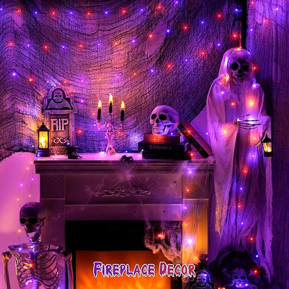 2-Pack Halloween String Lights, 66ft 200 LED Waterproof Twinkle Lights