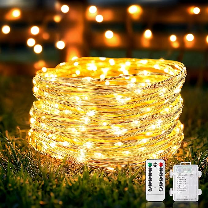 Christmas String Lights, 33ft 100 LED Waterproof Twinkle Lights