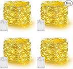4-Pack 240 LED Christmas Twinkle Lights, 80ft Waterproof for Porch