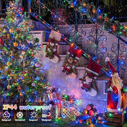 JMEXSUSS 4 Pack 50 LED Battery Operated String Lights Multicolor, Each 16.5ft Christmas string lights with Timer, 8 Modes Waterproof Multicolor Twinkle Light Outdoor for Christmas Garden Patio Bedroom