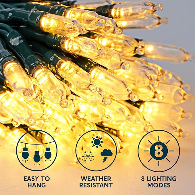 Battery Christmas Lights, 31.4ft Warm White Twinkle