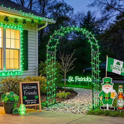 JMEXSUSS 33ft 100 LED Green Battery Operated Lights for St. Patrick's Day Decorations, Green Christmas Lights Battery Operated, St. Patrick's Day String Light Indoor Outdoor for Tree House Yard Xmas