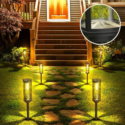 Solar Pathway Lights Outdoor 4 Packs, Bright Solar Path Light Outside Waterproof, Solar Garden Decorative Solar Powered Landscape Lights for Walkway Driveway Lawn Patio Sidewalk Yard Decor