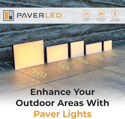 LUMENGY Paver Light 6x6 Inch (5.9x5.9), 2700K Warm White, Glare-Free Brick Lighting for Driveways, Walkways, Pool Decks and Patios, 12V Hardwired, IP67 Waterproof, Drive-Over Rated