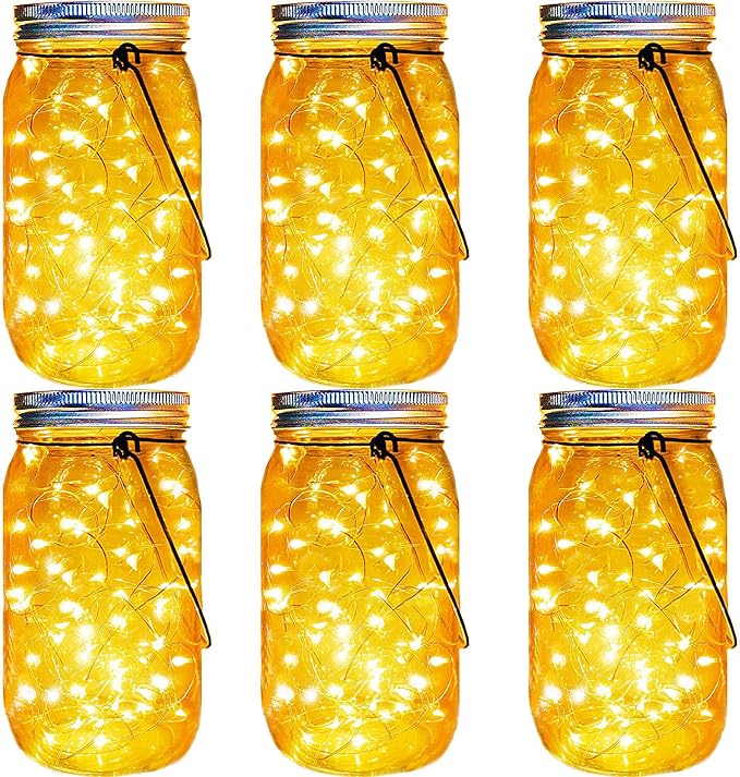 6-Pack Backyard Solar Porch Lanterns, Classic Waterproof LED