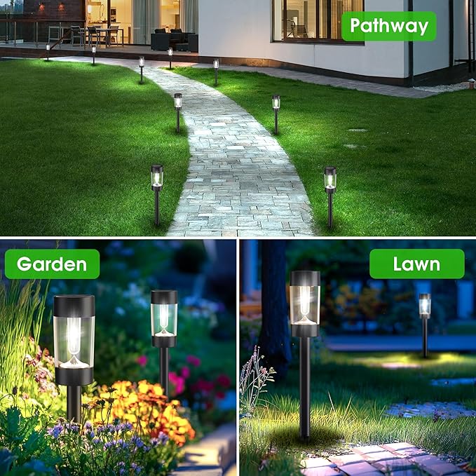 Solar Walkway Path Lights 12-Pack, Waterproof