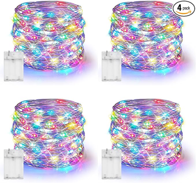 Christmas Porch String Lights 4-Pack, 80ft 240 LED Waterproof