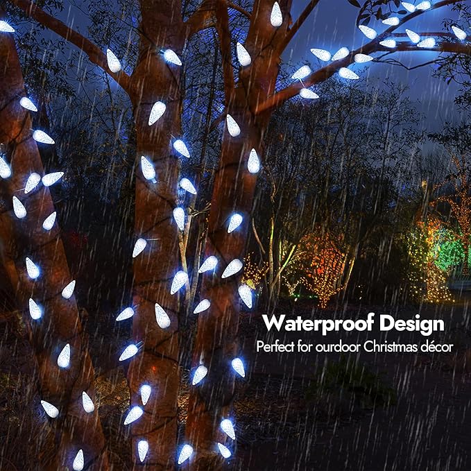 Christmas String Lights, 33ft 100 LED Waterproof Twinkle Lights