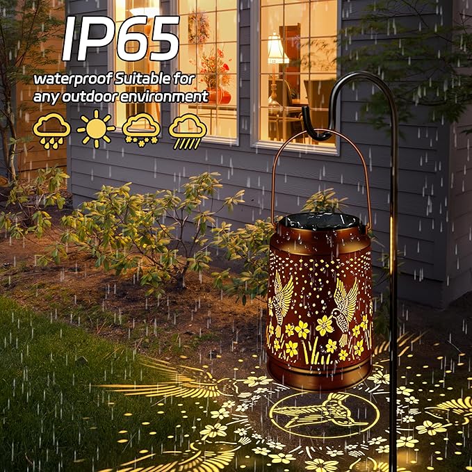 Hummingbird Solar Garden Lanterns, Charming Waterproof LED