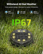 8-Pack Flat Solar Driveway Lights, Waterproof LED