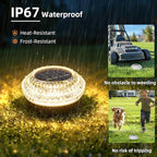 12-Pack Warm White In-Ground Solar Lights, Flat LED Driveway