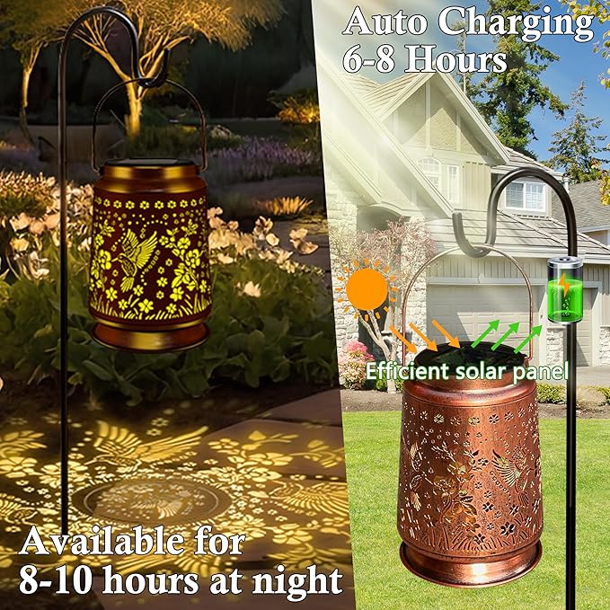 Hummingbird Solar Garden Lanterns, Classic Waterproof LED