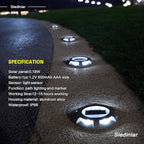 Solar Deck Lights 4-Pack, Waterproof LED