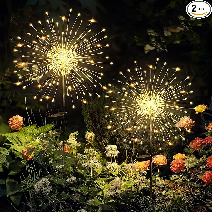 2-Pack Solar Pathway Lights, Waterproof LED Yard Lights
