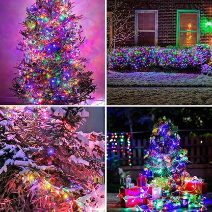 echosari Battery Christmas String Lights 100 LEDs Outdoor LED Fairy String Lights with Remote Button Cell(Dimmable, Timer, 8 Modes) - Multicolor