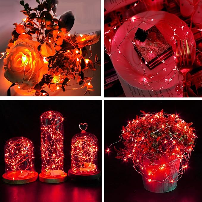 16-Pack 2ft Christmas LED String Lights, Waterproof Timer Lights