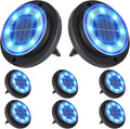 Solar Flat Disk Lights 8-Pack, Waterproof Landscape