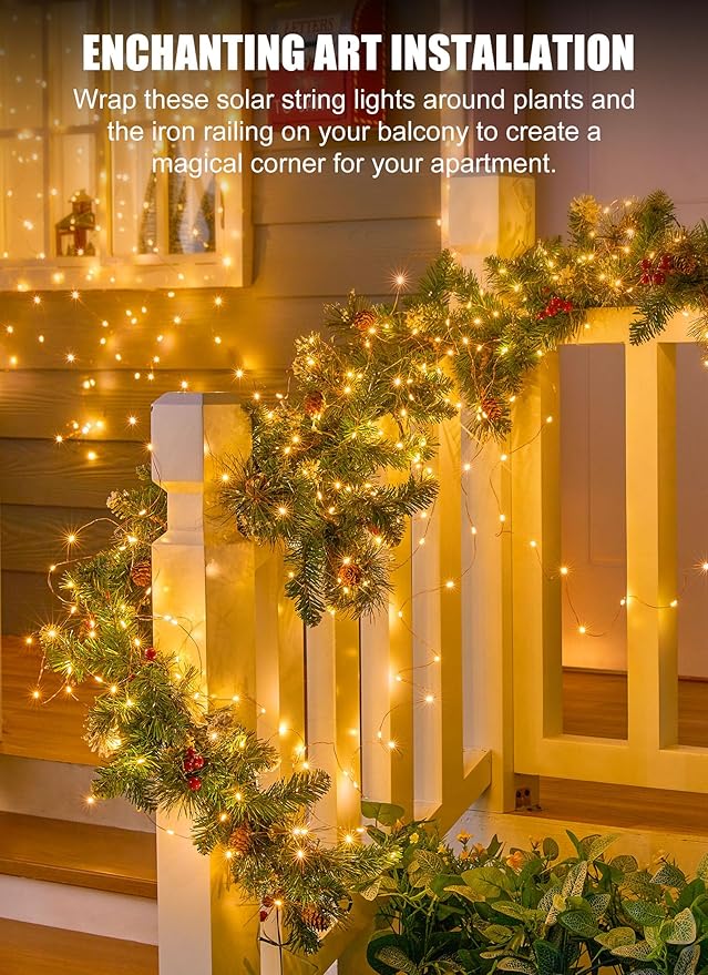 6-Pack Christmas String Lights, 198ft 600 LED Waterproof Twinkle Lights