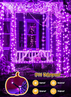 4-Pack 132ft Halloween LED String Lights, Waterproof Timer Lights