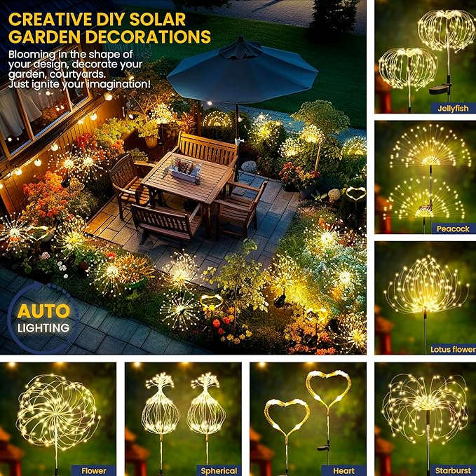 Warm White Solar Pathway Lights 8-Pack, Walkway LED