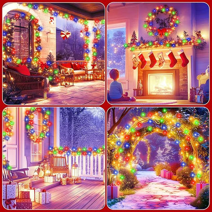 Christmas Fairy Lights 2-Pack, 33ft 100 LED Battery Twinkle Lights