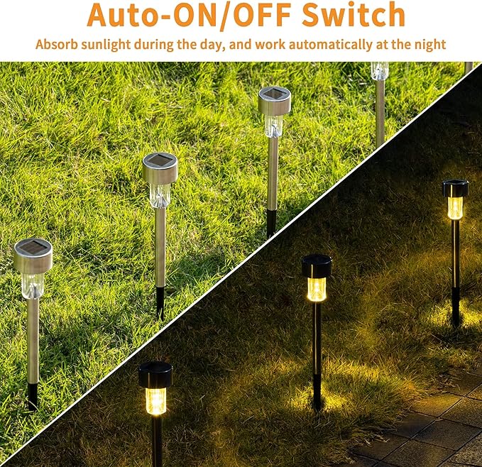 20-Pack IP44 Solar Landscape Lights for Garden