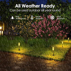 6-Pack IP65 Solar Landscape Lights for Walkway