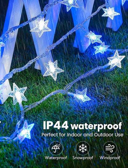33ft Christmas LED String Lights, Waterproof Timer Lights
