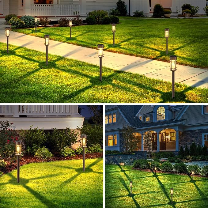 8-Pack Solar Path Lights, Outdoor Yard LED