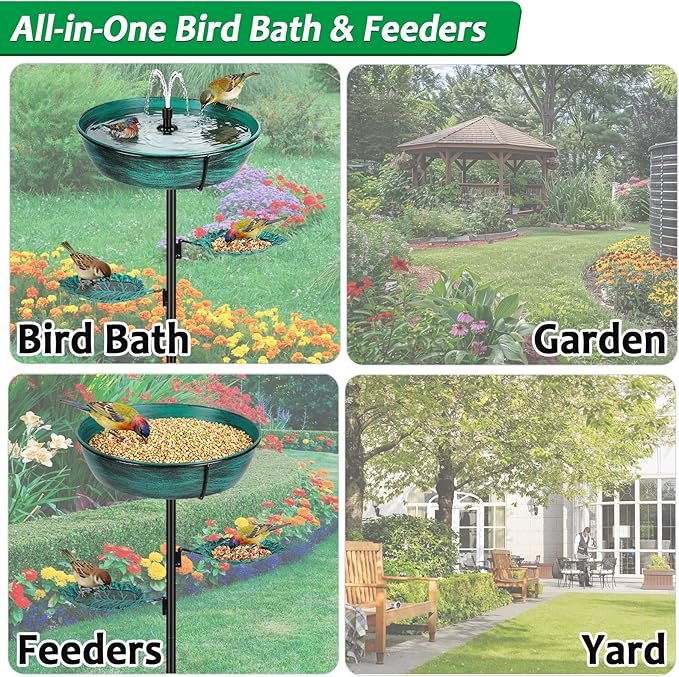 Classic Bird Bath & Feeder, Outdoor Metal