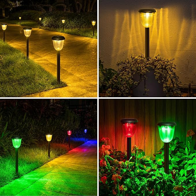 8-Pack Solar Path Lights, Outdoor Yard LED