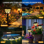 8-Pack Warm White Solar Path Lights, Outdoor Driveway LED