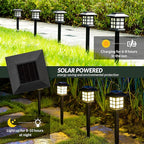 12-Pack Warm White Solar Path Lights, Outdoor Driveway LED